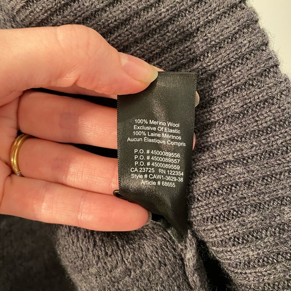 Grey Ribbed Babaton Merino Wool Cardigan - Picture 11 of 12